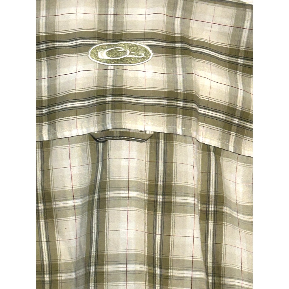 Drake Weekender Men's Short Sleeve Shirt Green White And‎ Red Plaid SMALL